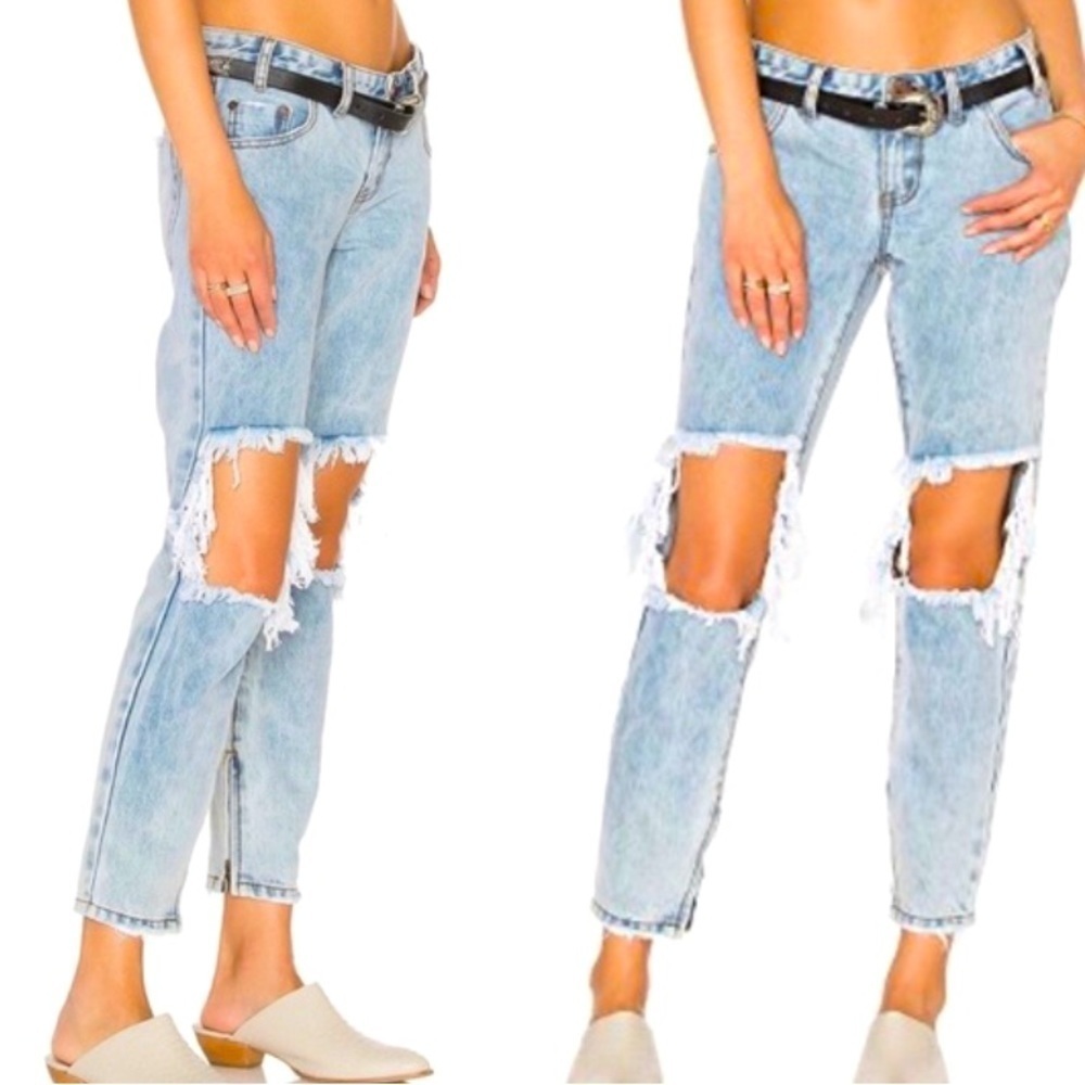 NWT one teaspoon blue malt freebird ankle jean denim revolve casual fall revolve
